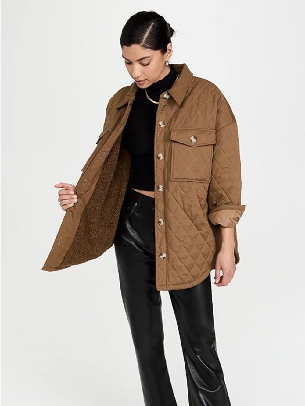 Good American Quilted Oversized Shacket